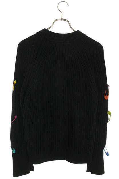Versace Safety Pin Crewneck Wool Knit Multi Size XL