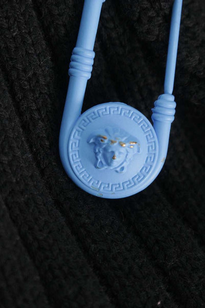 Versace Safety Pin Crewneck Wool Knit Multi Size XL