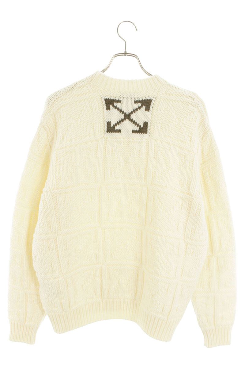 OFF-WHITE 20PF Back Logo Crew Neck Knit White Size XS