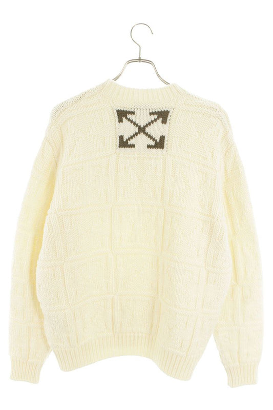 OFF-WHITE 20PF Back Logo Crew Neck Knit White Size XS