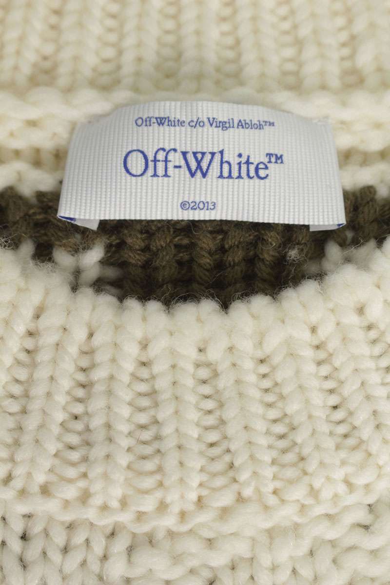 OFF-WHITE 20PF Back Logo Crew Neck Knit White Size XS