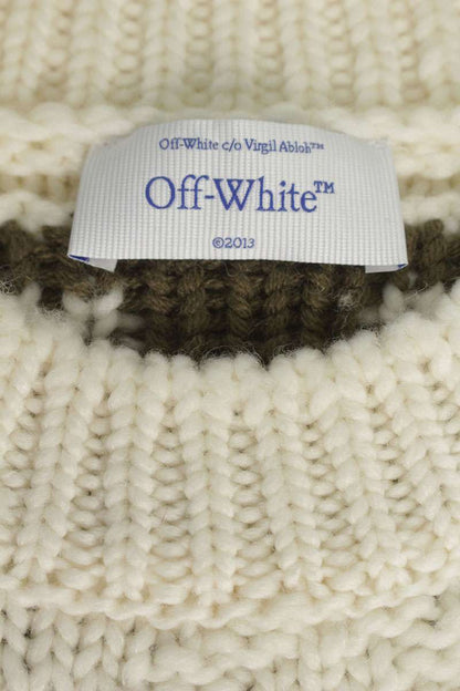 OFF-WHITE 20PF Back Logo Crew Neck Knit White Size XS
