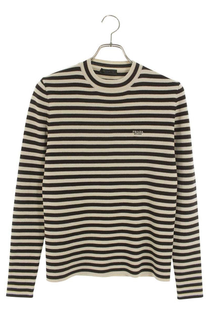 PRADA Logo Embroidered Super Fine Wool Crewneck Multi Size S