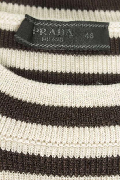 PRADA Logo Embroidered Super Fine Wool Crewneck Multi Size S