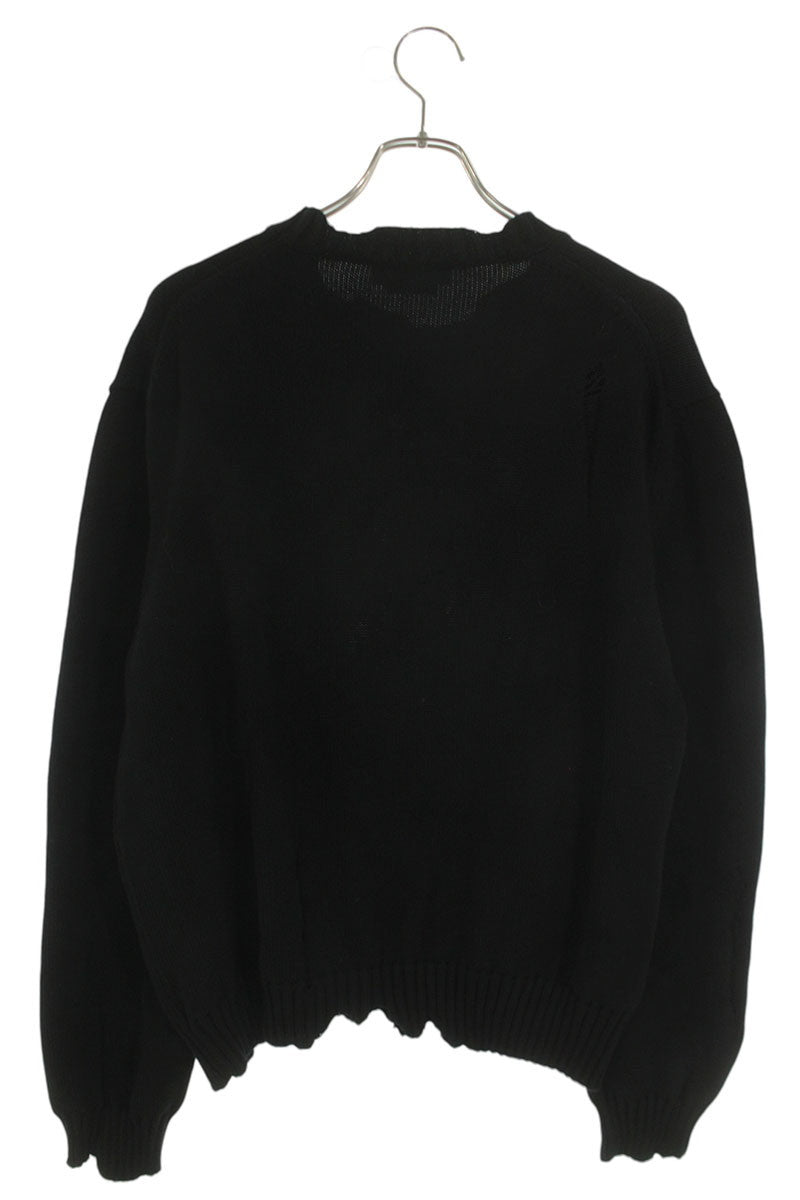 Alexander McQUEEN Skull Distressed Knit Black Size XL