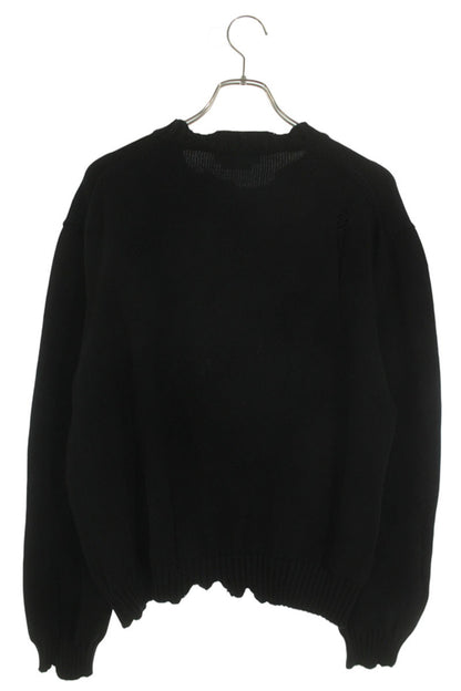Alexander McQUEEN Skull Distressed Knit Black Size XL