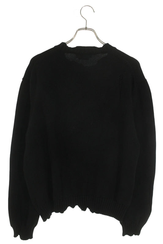Alexander McQUEEN Skull Distressed Knit Black Size XL