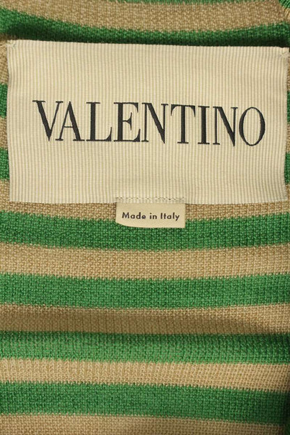 VALENTINO 26SS Wool Striped Turtleneck Knit Green Size L