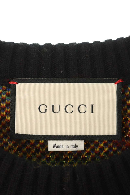 GUCCI Metallic Mix Wool Knit Black Size XL