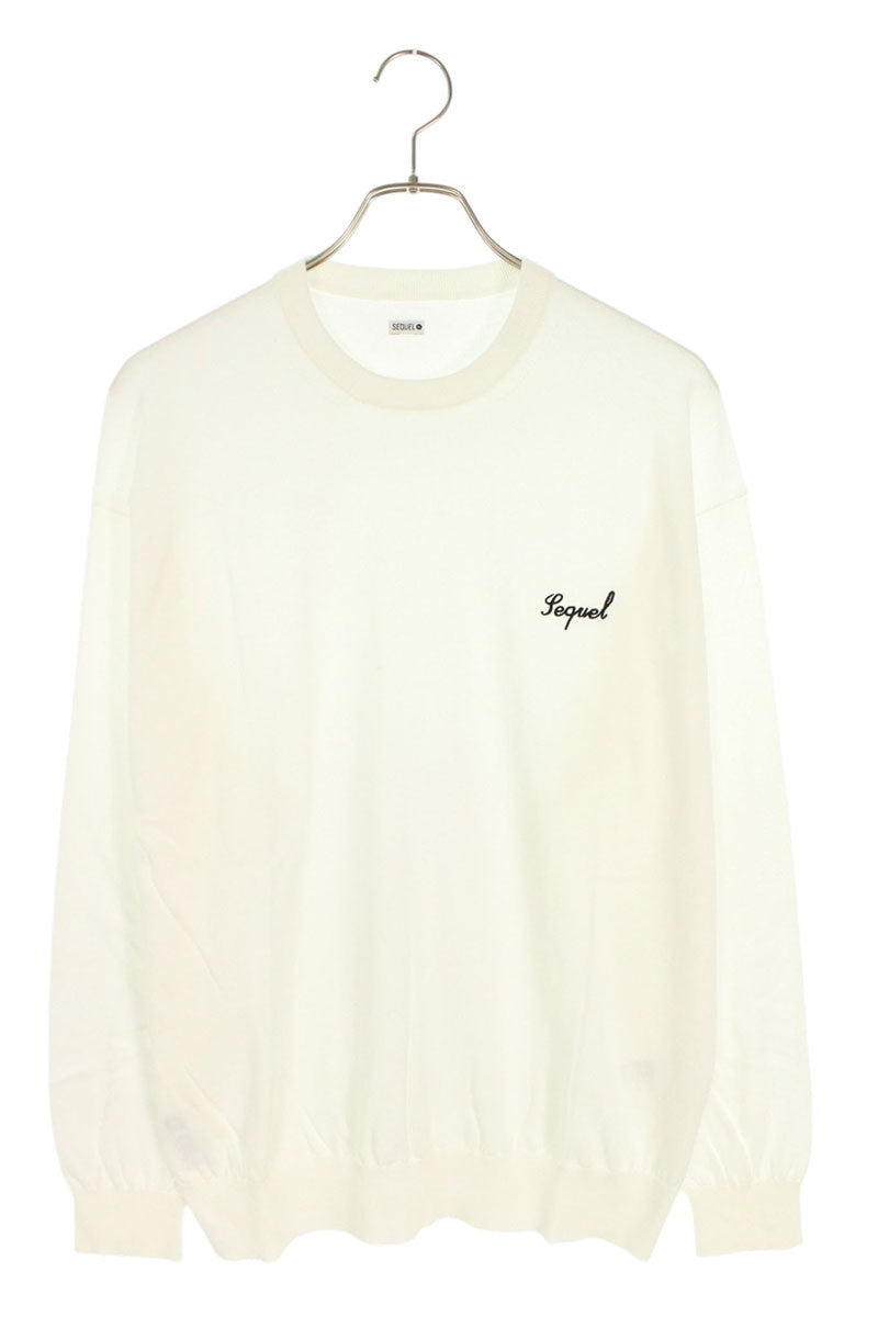 SEQUEL 25SS Cotton Logo Embroidered Knit White Size M