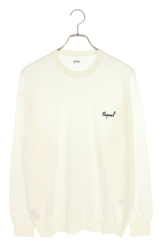 SEQUEL 25SS Cotton Logo Embroidered Knit White Size S