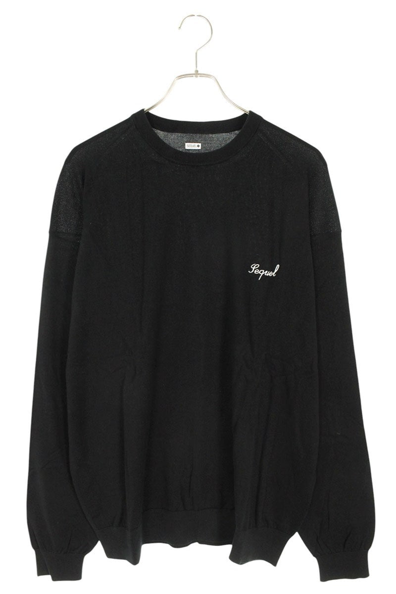 SEQUEL 25SS Cotton Logo Embroidered Knit Black Size S