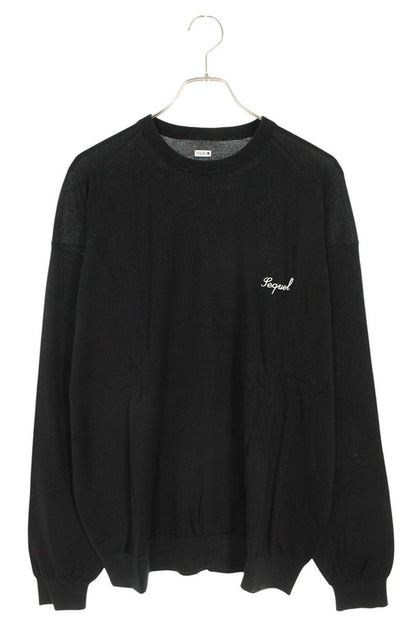 SEQUEL 25SS Cotton Logo Embroidered Knit Black Size S