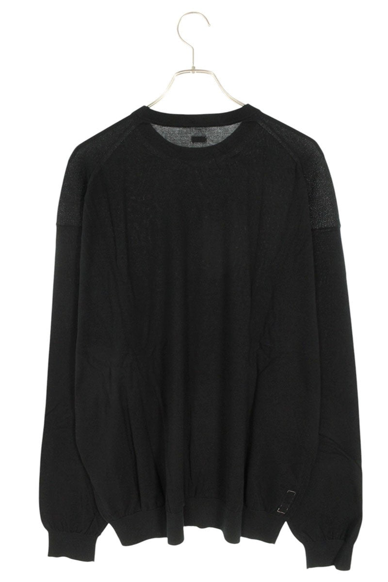 SEQUEL 25SS Cotton Logo Embroidered Knit Black Size M