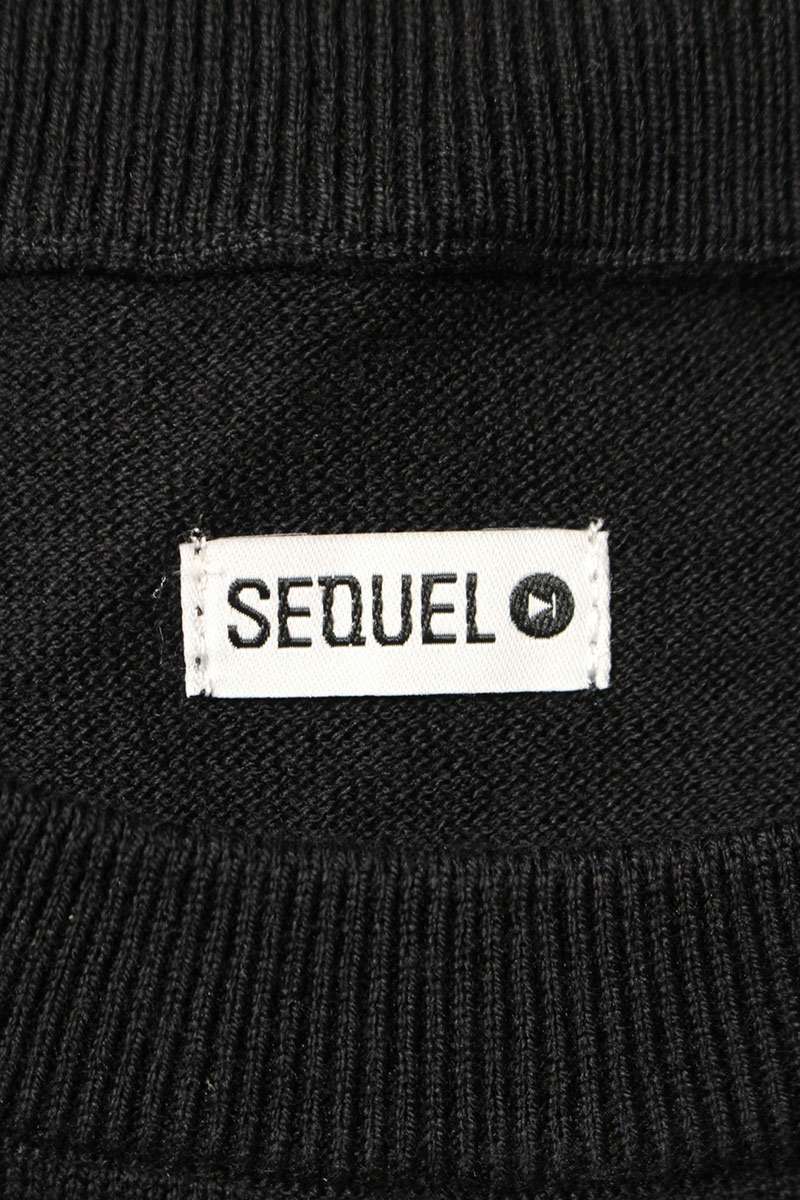 SEQUEL 25SS Cotton Logo Embroidered Knit Black Size M
