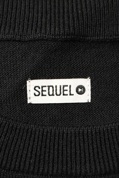 SEQUEL 25SS Cotton Logo Embroidered Knit Black Size M