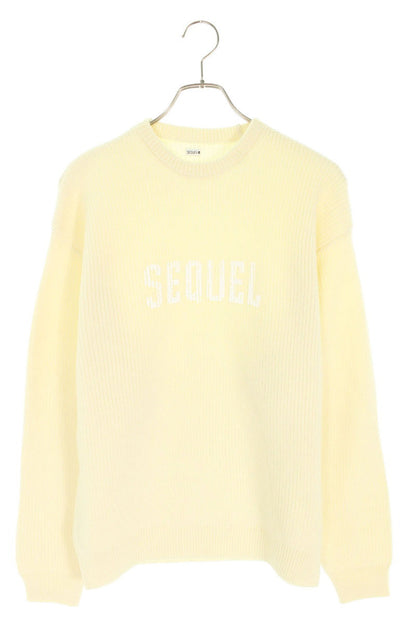 SEQUEL 24AW Wool Low Gauge Knit White Size S