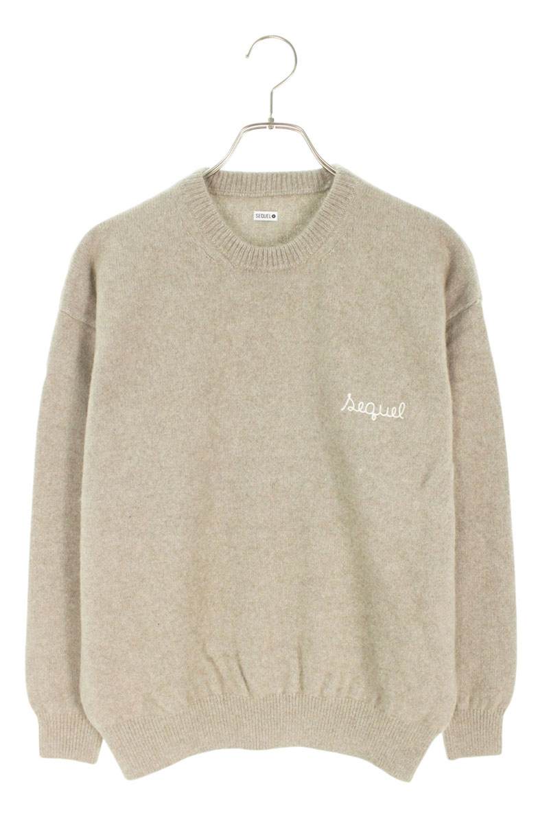 SEQUEL 24AW Beige Logo Embroidered Knit Size XL