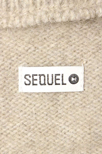 SEQUEL 24AW Beige Logo Embroidered Knit Size XL