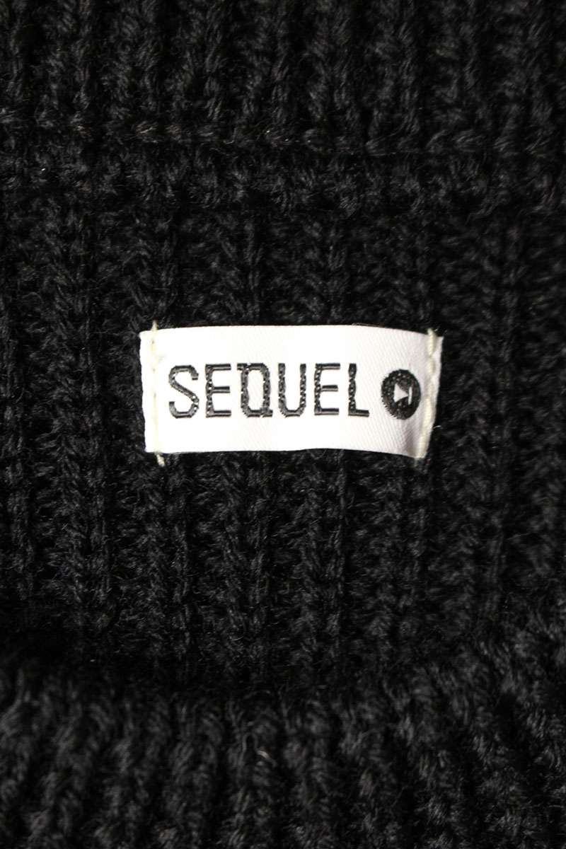 SEQUEL 24AW Black Wool Low Gauge Knit Size S