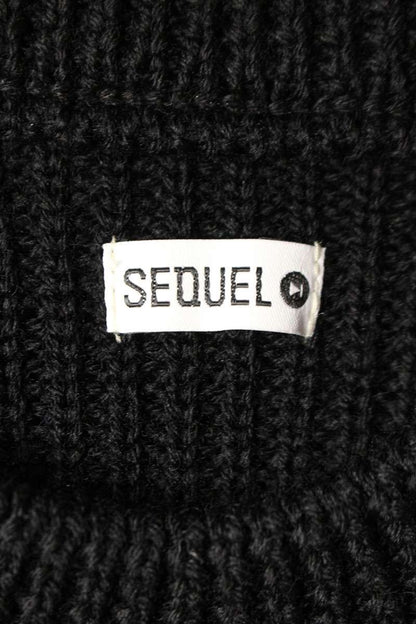 SEQUEL 24AW Black Wool Low Gauge Knit Size S
