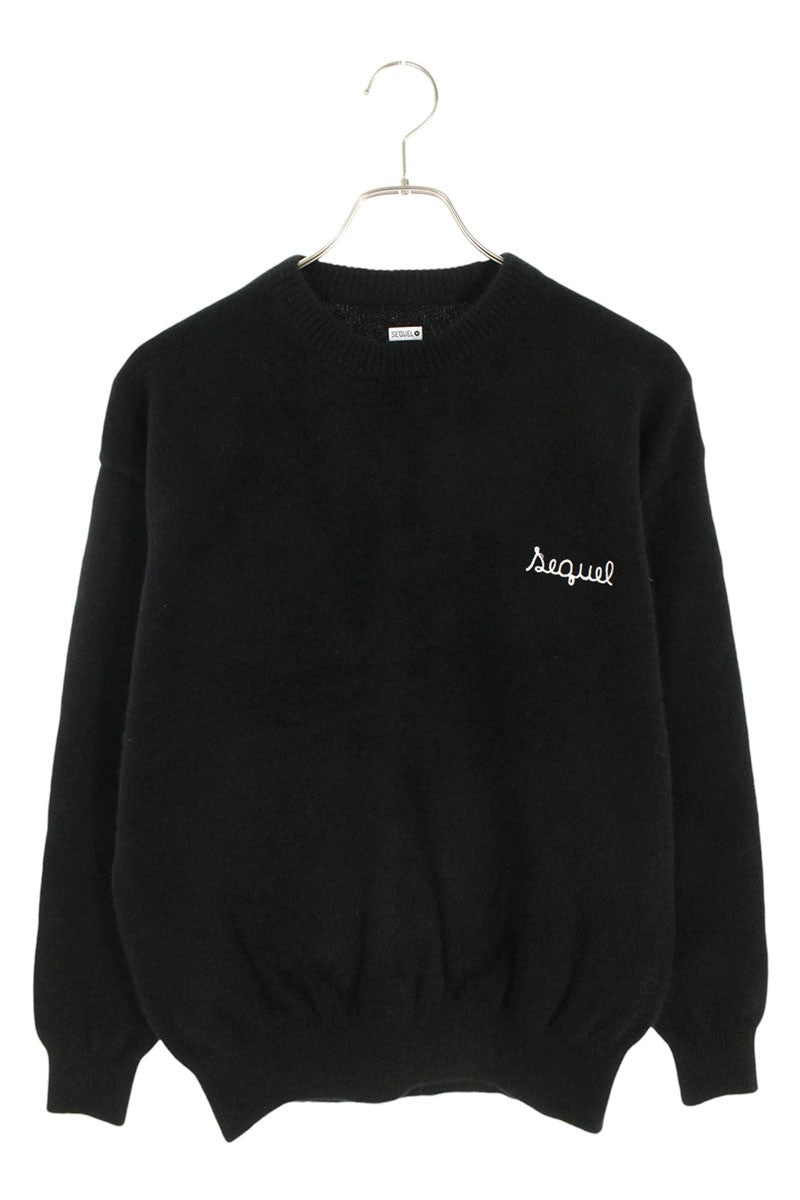SEQUEL 24AW Black Logo Embroidered Knit Size S