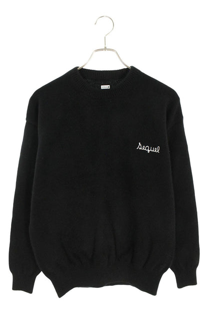 SEQUEL 24AW Black Logo Embroidered Knit Size S