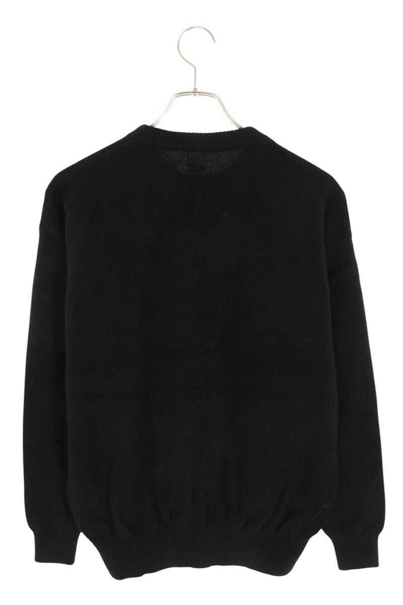SEQUEL 24AW Black Logo Embroidered Knit Size XL