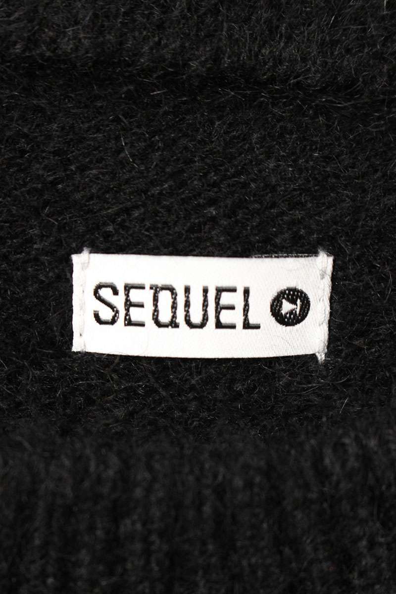 SEQUEL 24AW Black Logo Embroidered Knit Size XL