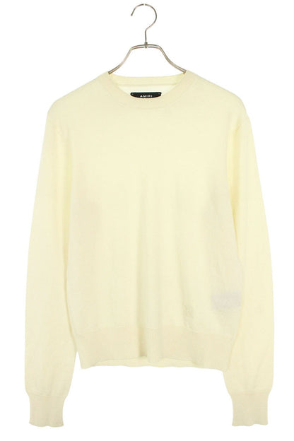 Amiri MA Embroidered Silk Wool Knit Sweater White Size 44