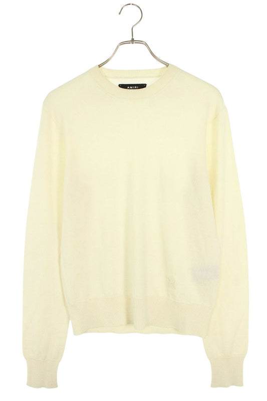 Amiri MA Embroidered Silk Wool Knit Sweater White Size 44