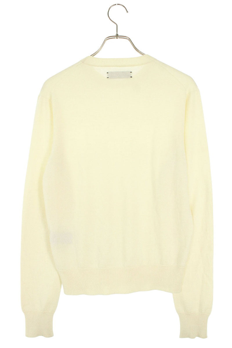 Amiri MA Embroidered Silk Wool Knit Sweater White Size 44