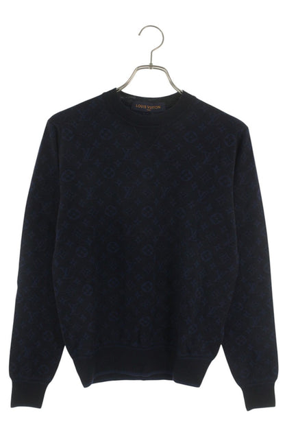 Louis Vuitton 18AW Crewneck Knit Sweater Blue x Black Size S