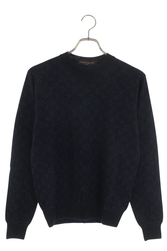 Louis Vuitton 18AW Crewneck Knit Sweater Blue x Black Size S
