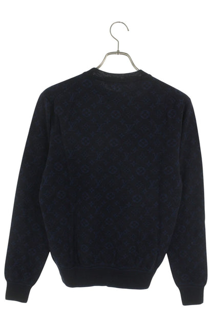 Louis Vuitton 18AW Crewneck Knit Sweater Blue x Black Size S