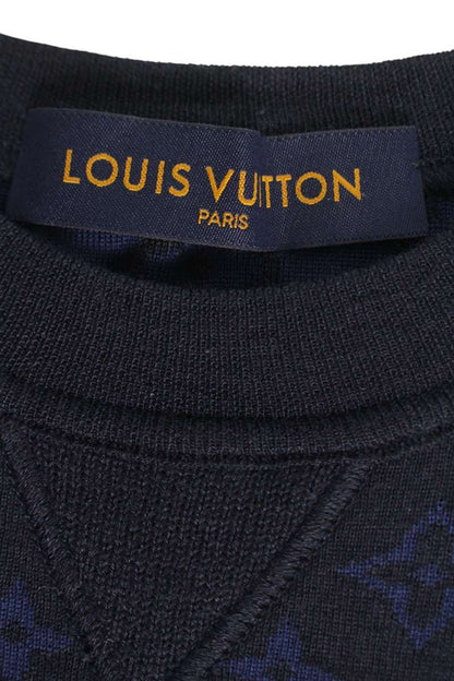 Louis Vuitton 18AW Crewneck Knit Sweater Blue x Black Size S