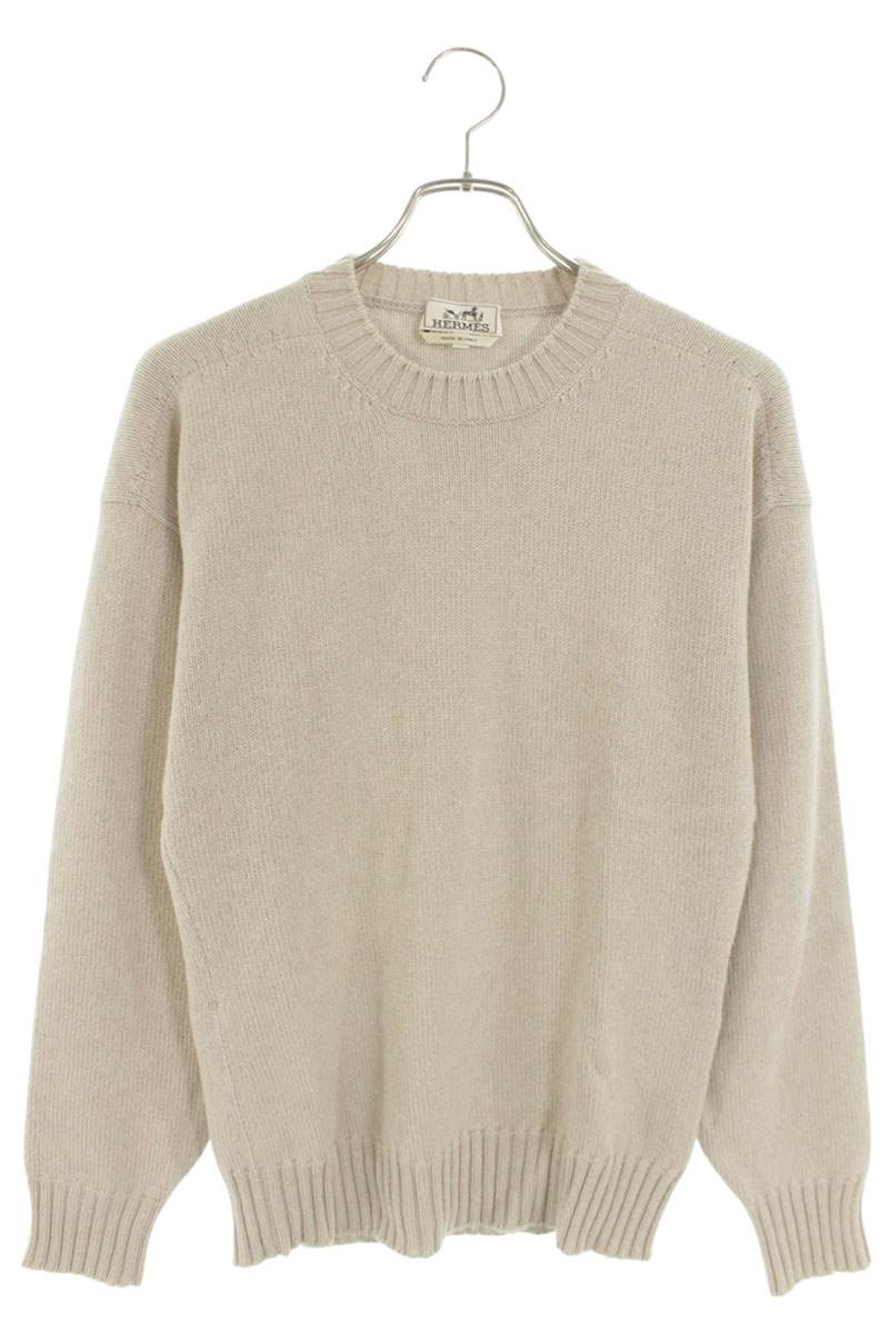 Hermes Cashmere Crewneck Knit Sweater Beige Size S