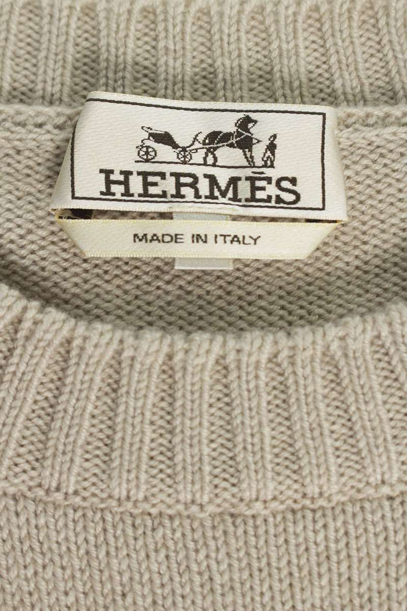 Hermes Cashmere Crewneck Knit Sweater Beige Size S