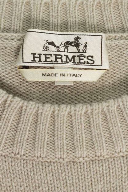 Hermes Cashmere Crewneck Knit Sweater Beige Size S