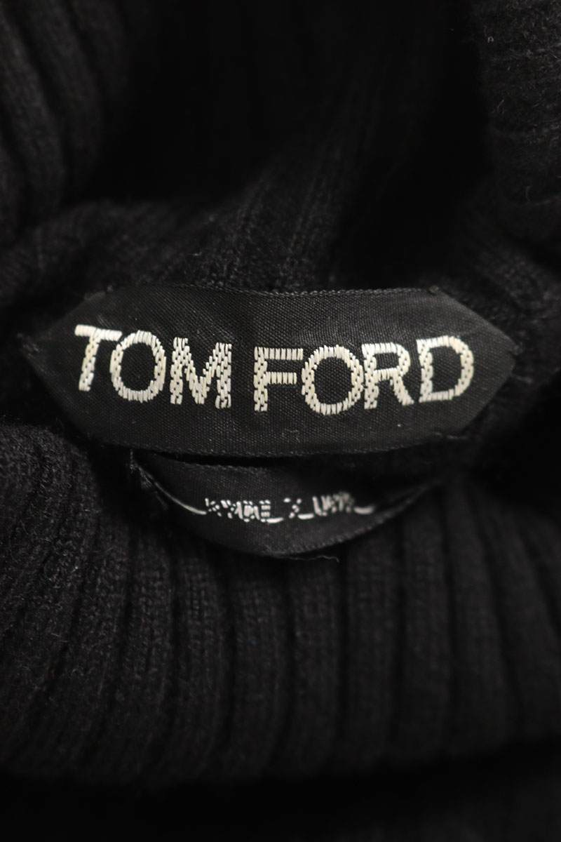 TOMFORD Black Cashmere Rib Turtle Neck Knit Size S