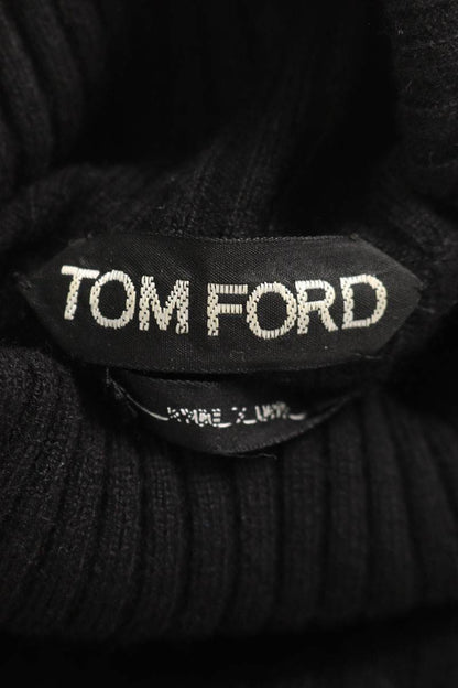 TOMFORD Black Cashmere Rib Turtle Neck Knit Size S
