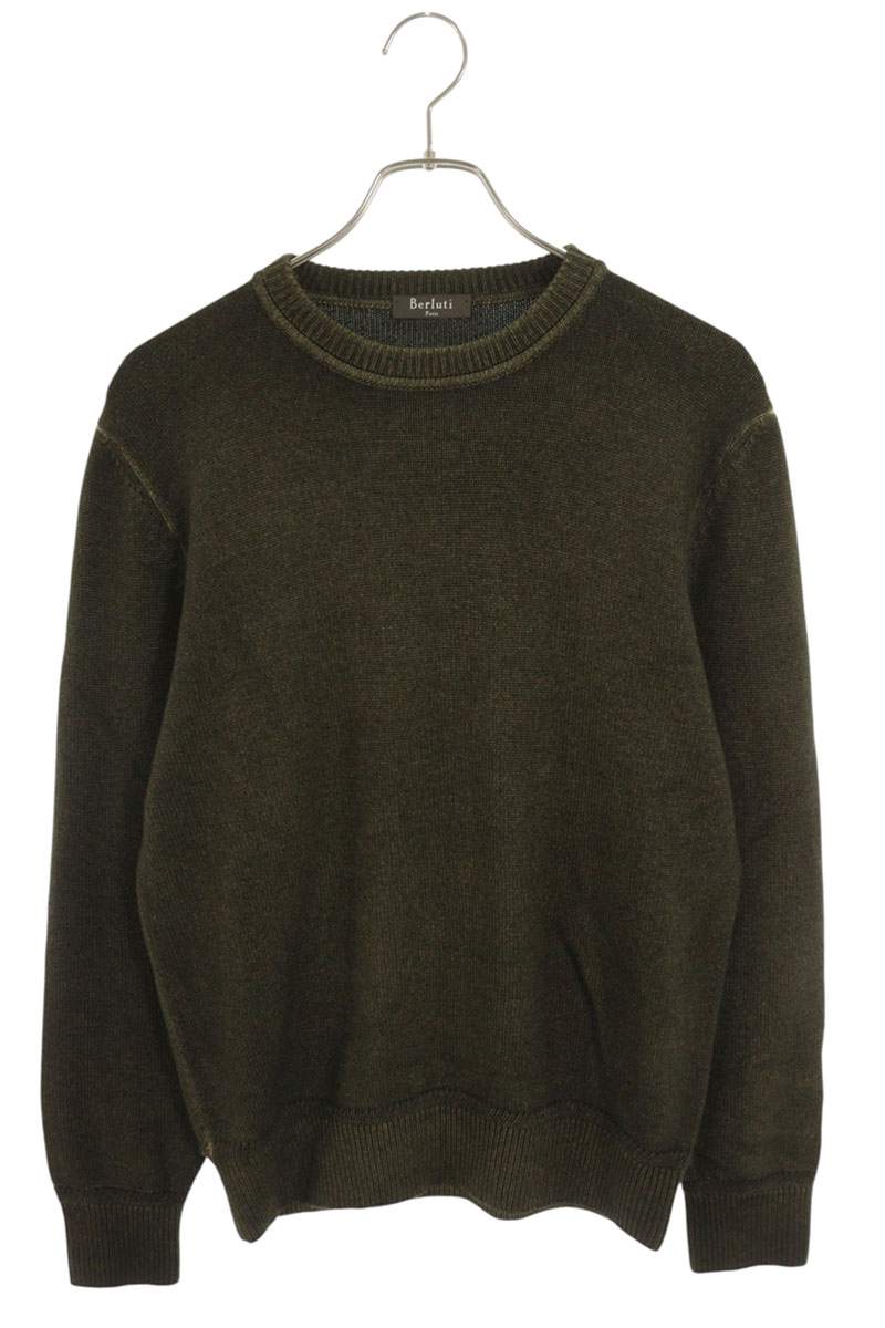 Berluti Crewneck Cashmere Knit Sweater Green Size XS