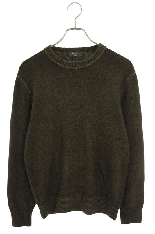 Berluti Crewneck Cashmere Knit Sweater Green Size XS