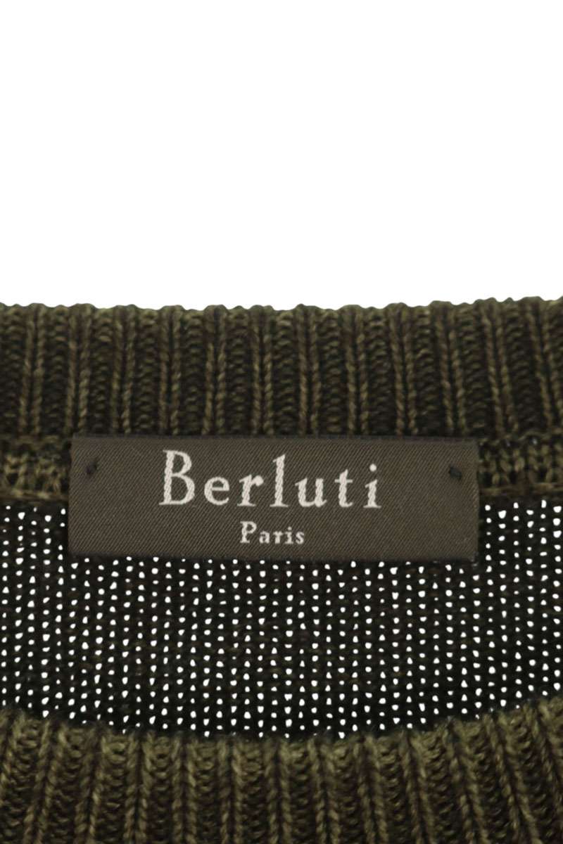 Berluti Crewneck Cashmere Knit Sweater Green Size XS