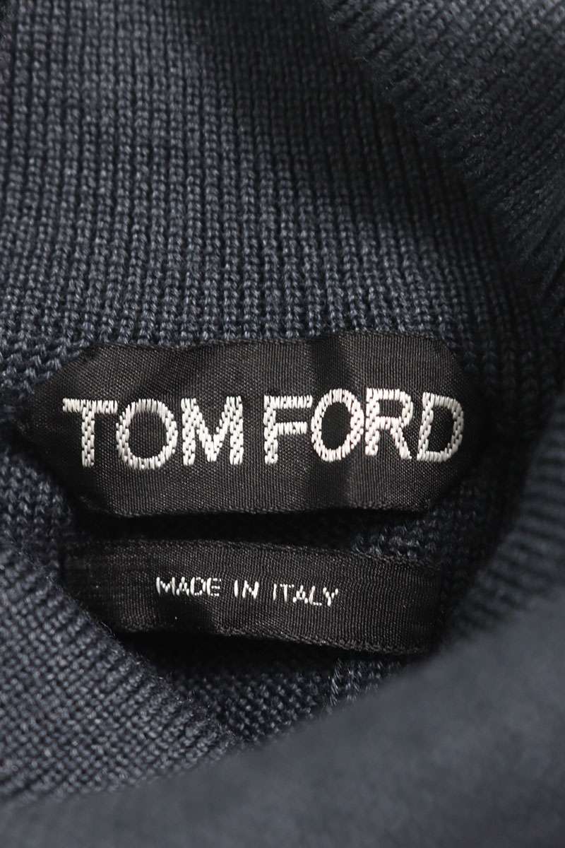 TOMFORD Navy Cashmere Blend Turtle Neck Knit Size S