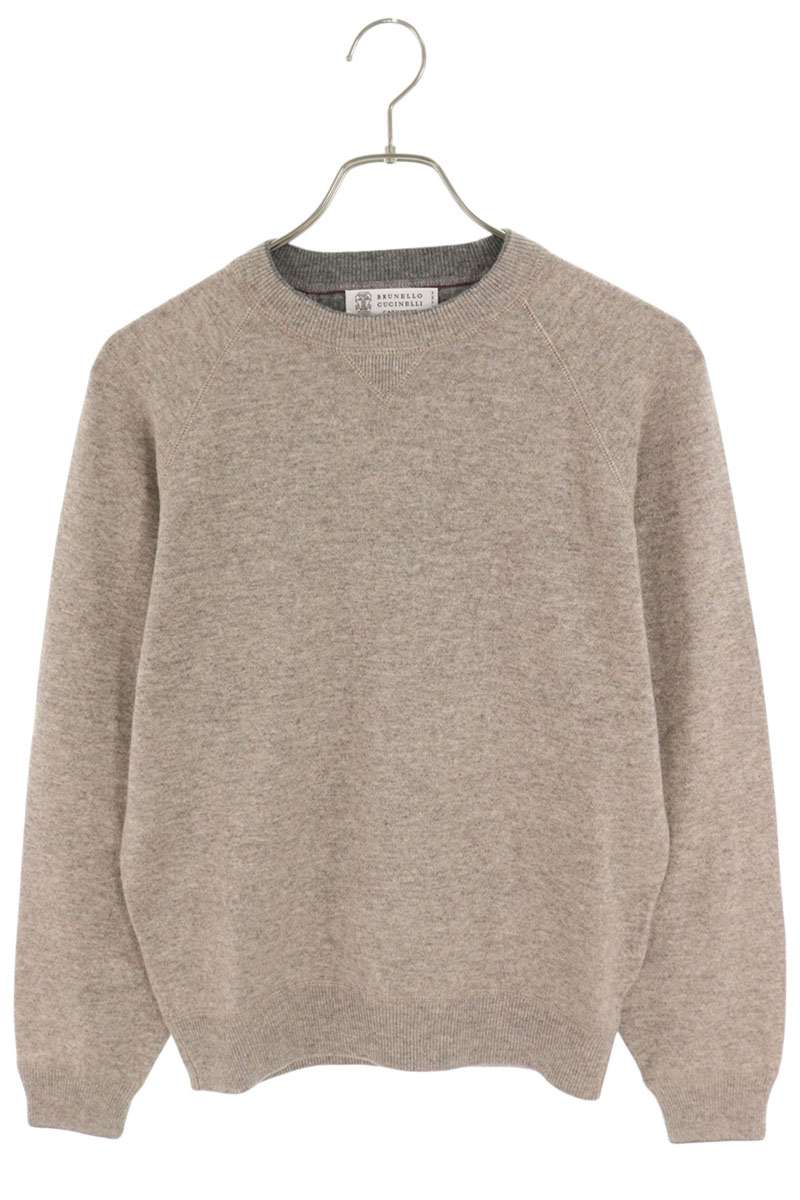 BRUNELLO CUCINELLI Beige Wool Cashmere Crew Neck Knit Size S