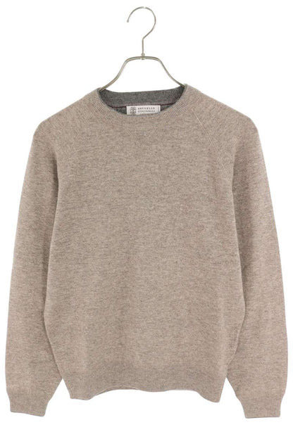 BRUNELLO CUCINELLI Beige Wool Cashmere Crew Neck Knit Size S