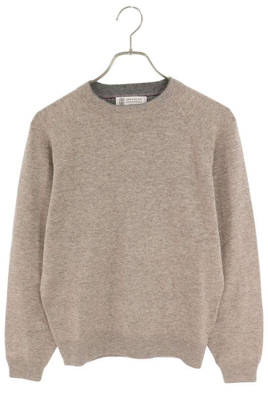 BRUNELLO CUCINELLI Beige Wool Cashmere Crew Neck Knit Size S