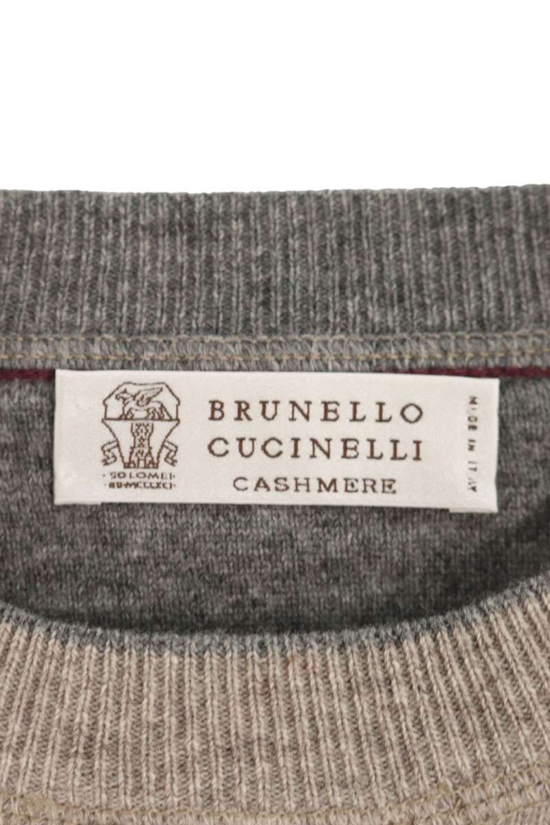 BRUNELLO CUCINELLI Beige Wool Cashmere Crew Neck Knit Size S