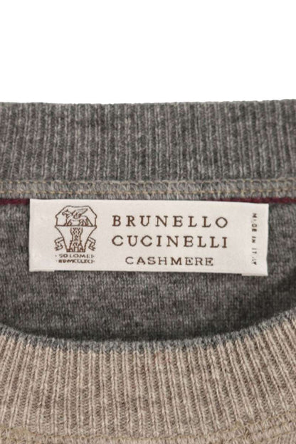 BRUNELLO CUCINELLI Beige Wool Cashmere Crew Neck Knit Size S